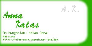 anna kalas business card